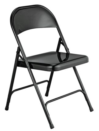 An Image of Habitat Macadam Metal Folding Chair - Black