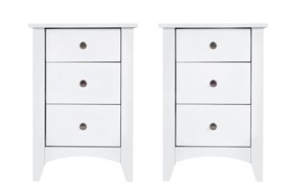 An Image of Habitat Minato 2 Bedside Tables Set - White