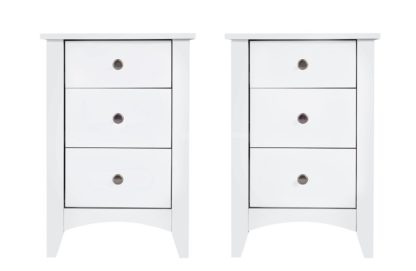 An Image of Habitat Minato 2 Bedside Tables Set - White