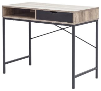 An Image of Telford 1 Drawer Desk - Dark Oak