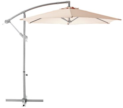 An Image of Argos Home 2.5m Overhanging Garden Parasol - Black