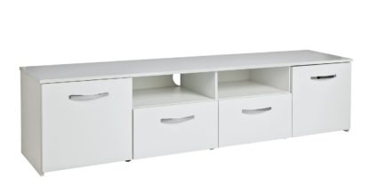 An Image of Habitat Hayward 2 Door TV Unit - Gloss Grey