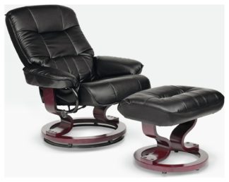 An Image of Argos Home Santos Recliner Chair and Footstool - Black