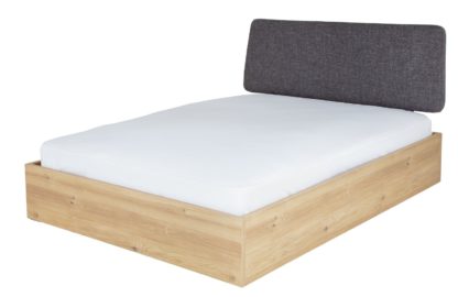 An Image of Habitat Loft Living Ottoman Double Bed Frame - Oak & Grey