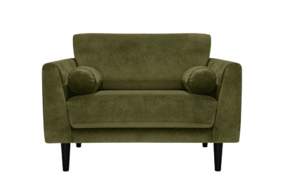 An Image of Habitat Jackson Velvet Cuddle Chair - Burgundy