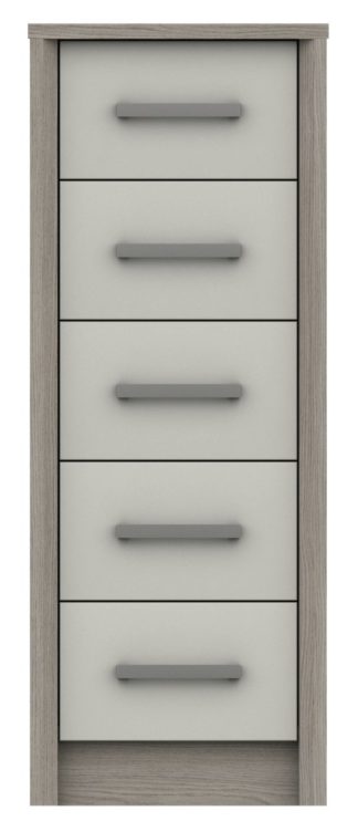 An Image of Grasmere 5 Drawer Tallboy - White