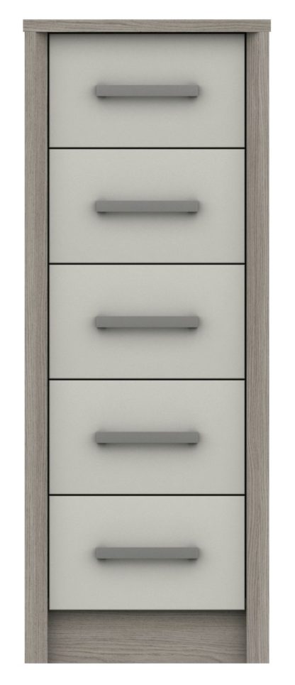 An Image of Grasmere 5 Drawer Tallboy - White