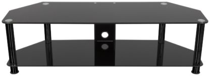 An Image of AVF Classic Up to 65 Inch Glass TV Stand - Black and Chrome