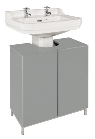 An Image of Argos Home Gloss Under Sink Unit - Grey