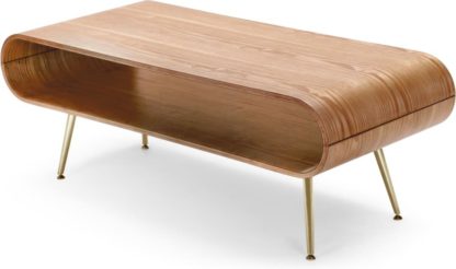 An Image of Hooper Storage Coffee Table, Ash and Brass