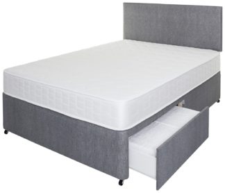 An Image of Argos Home Elmdon Memory 2 Drawer Small Double Divan - Grey