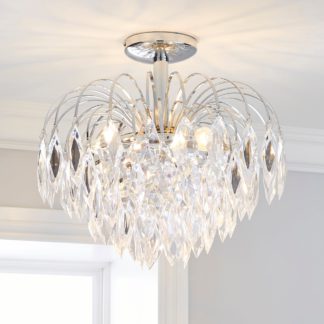 An Image of Parla 3 Light Chrome Semi-Flush Ceiling Fitting Silver