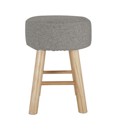 An Image of Habitat Small Fabric Footstool - Light Grey