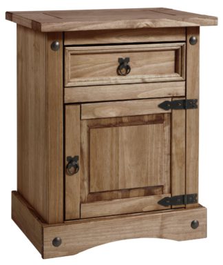 An Image of Argos Home Puerto Rico Bedside Table - Dark Pine