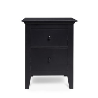 An Image of Lynton Black Bedside Table Black