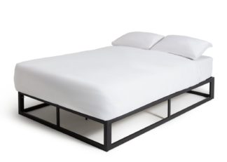 An Image of Habitat Platform Double Bed Frame - Black