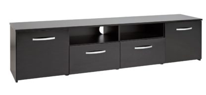 An Image of Habitat Hayward 2 Door TV Unit - Gloss Grey