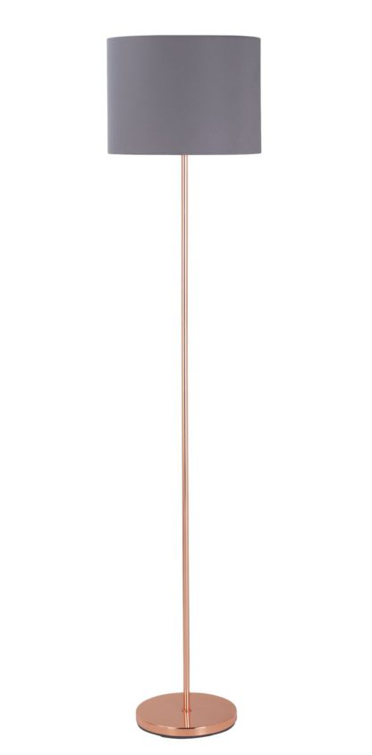 An Image of Argos Home Stick Floor Lamp - Grey and Rose Gold