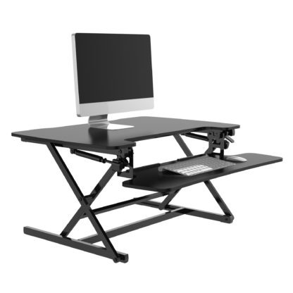 An Image of Height Adjustable Desk Riser Black