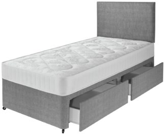 An Image of Argos Home Elmdon Single Comfort 2 Drawer Divan Bed - Grey