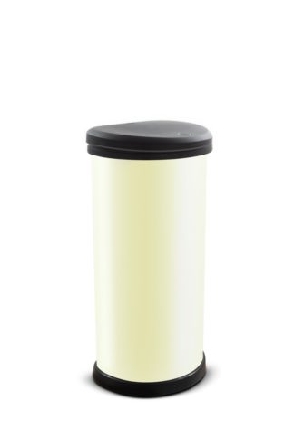 An Image of Curver 40 Litre Touch Top Kitchen Bin - Ivory