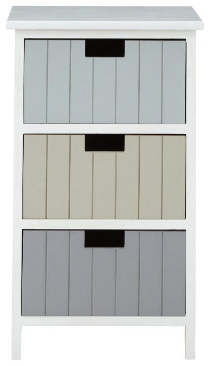An Image of Premier Housewares New England 3 Drawer Chest - White.