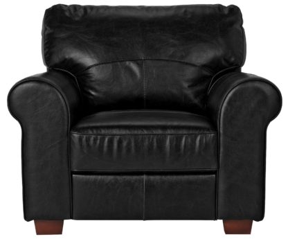 An Image of Habitat Salisbury Leather Armchair - Black