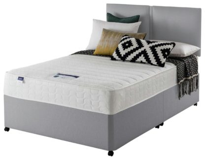 An Image of Silentnight Hatfield Memory Kingsize Divan Bed - Grey