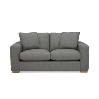 An Image of Porto Fabric 2 Seat Sofa - Dark Grey Dark Grey