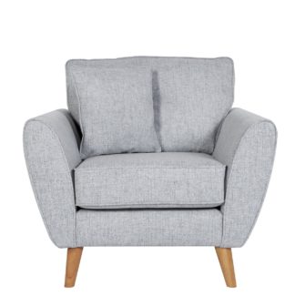 An Image of Habitat Isla Fabric Armchair - Light Blue