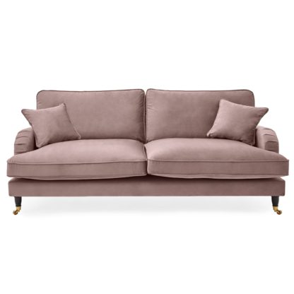 An Image of Rupert 4 Seater Velvet Sofa Blush (Pink)