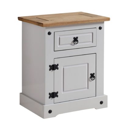 An Image of Corona Grey Petite Bedside Table Grey