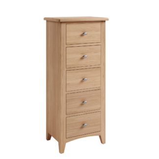 An Image of Lyla 5 Drawer Narrow Chest Light Oak