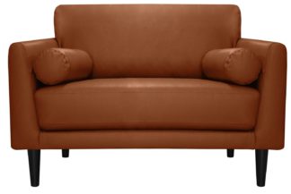 An Image of Habitat Jackson Leather Cuddle Chair - Tan