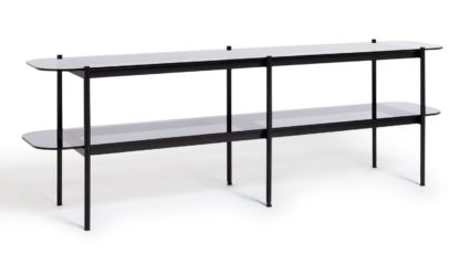 An Image of Habitat Neo 2 Shelf Large TV Unit - Black