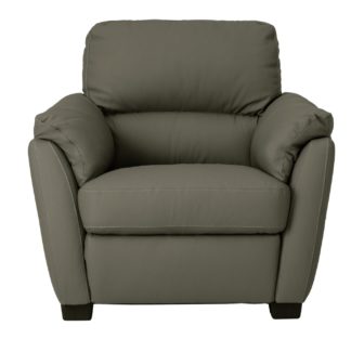 An Image of Argos Home New Trieste Leather Mix Armchair - Grey