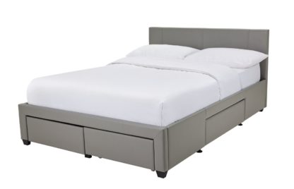 An Image of Habitat Lavendon 4 Drawer Double Bed Frame - Grey