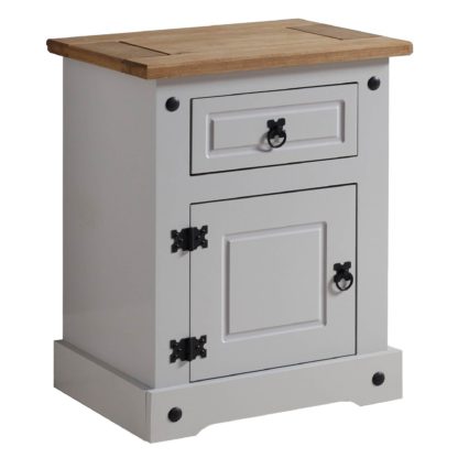 An Image of Corona Grey Petite Bedside Table Grey