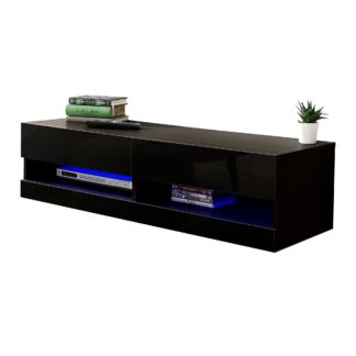 An Image of Galicia 120cm LED Wall TV Unit Black