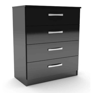 An Image of Lynx Black 4 Drawer Chest Black