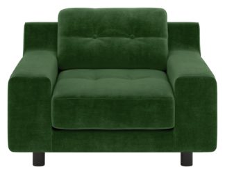 An Image of Habitat Hendricks Moss Green Velvet Armchair