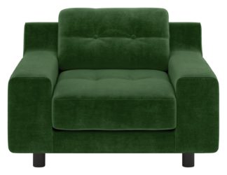 An Image of Habitat Hendricks Moss Green Velvet Armchair