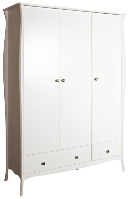 An Image of Amelie 3 Door 2 Drawer Wardrobe - White