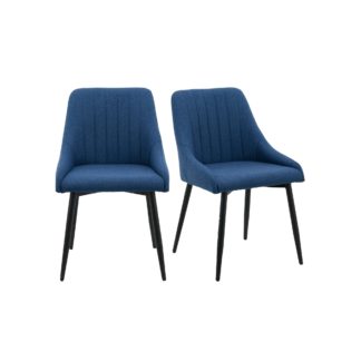 An Image of Kenton Set of 2 Dining Chairs Ink (Blue)