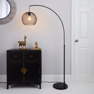 An Image of Harrison Arc Black Floor Lamp Black