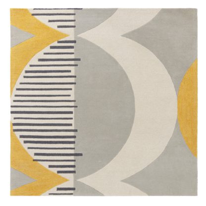 An Image of Elements Ochre Shield Square Rug Ochre