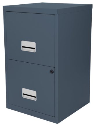 An Image of Pierre Henry 2 Drawer Filing Cabinet - Dark Grey