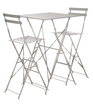 An Image of Argos Home Eve 2 Seater Bar Bistro Set - Grey