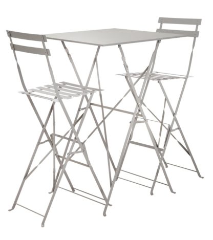 An Image of Argos Home Eve 2 Seater Bar Bistro Set - Grey