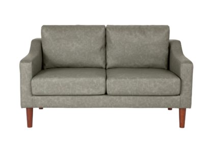 An Image of Argos Home Brixton 2 Seater Faux Leather Sofa - Tan